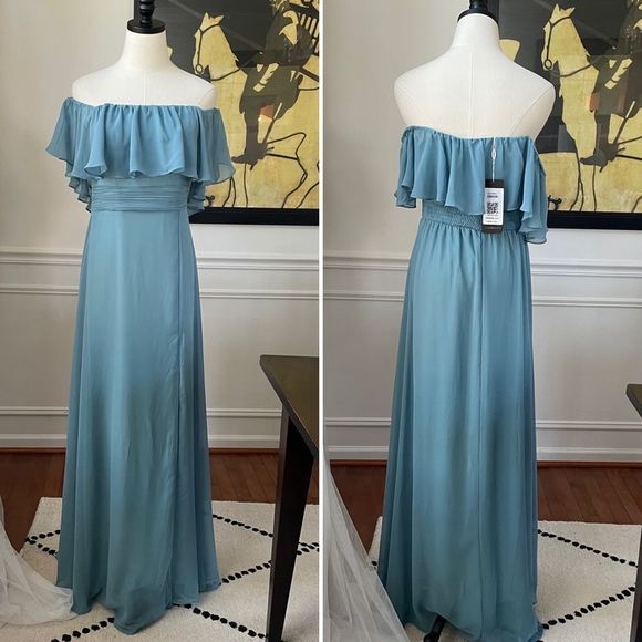 Ever Pretty Dresses & Skirts - Ever Pretty Dusty Blue Off Shoulder Formal Gown Long Dress NWT 8